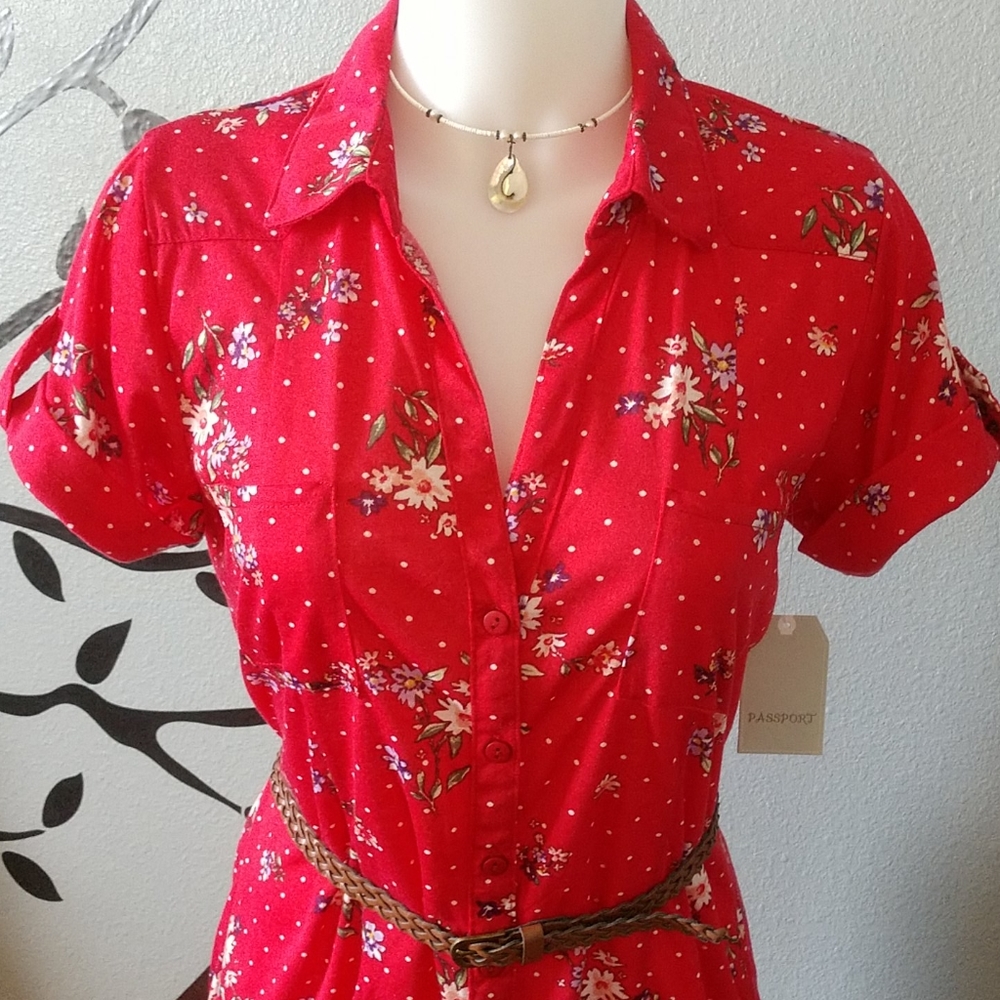 Passport Shirt Style Dress - Picture 2 of 4